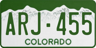 CO license plate ARJ455