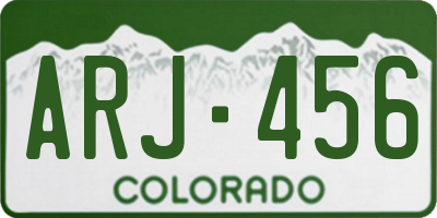 CO license plate ARJ456