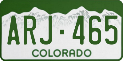 CO license plate ARJ465