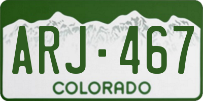 CO license plate ARJ467