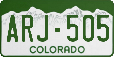 CO license plate ARJ505