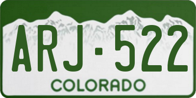 CO license plate ARJ522