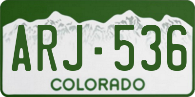 CO license plate ARJ536