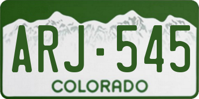 CO license plate ARJ545