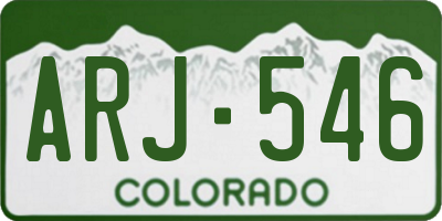 CO license plate ARJ546
