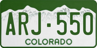CO license plate ARJ550