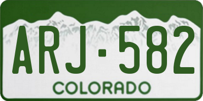 CO license plate ARJ582