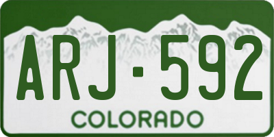 CO license plate ARJ592