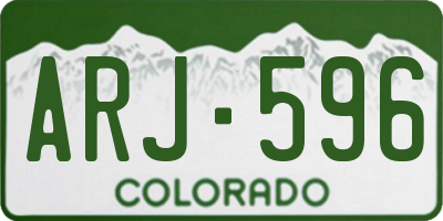 CO license plate ARJ596