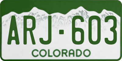 CO license plate ARJ603
