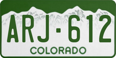 CO license plate ARJ612