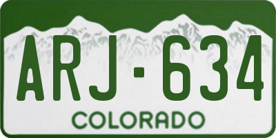 CO license plate ARJ634