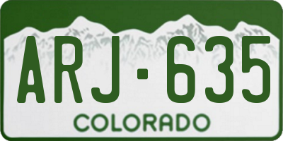 CO license plate ARJ635