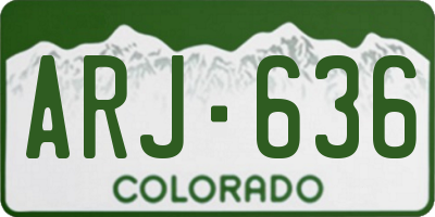 CO license plate ARJ636