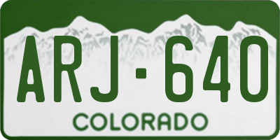 CO license plate ARJ640