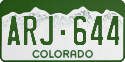 CO license plate ARJ644