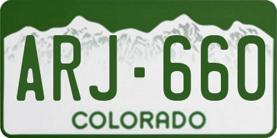 CO license plate ARJ660
