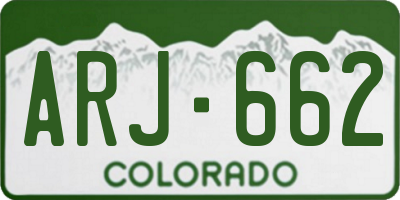 CO license plate ARJ662