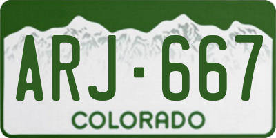 CO license plate ARJ667