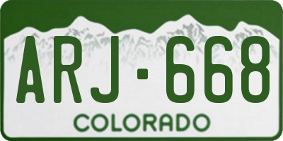 CO license plate ARJ668