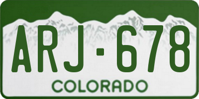 CO license plate ARJ678