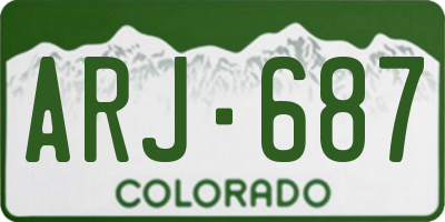CO license plate ARJ687