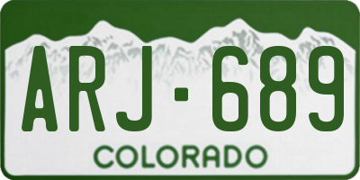CO license plate ARJ689