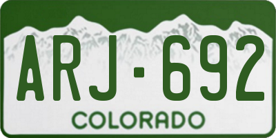 CO license plate ARJ692