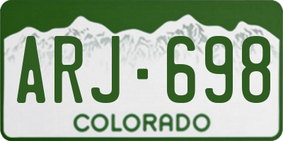 CO license plate ARJ698