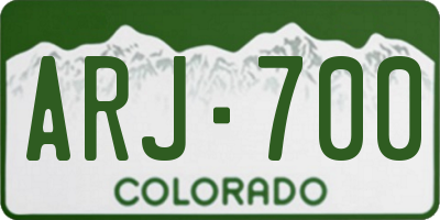 CO license plate ARJ700