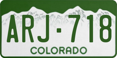 CO license plate ARJ718