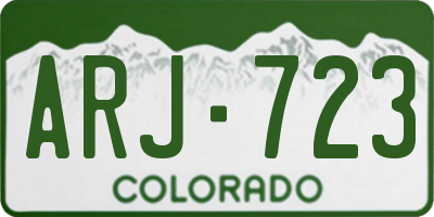 CO license plate ARJ723