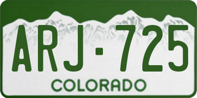 CO license plate ARJ725