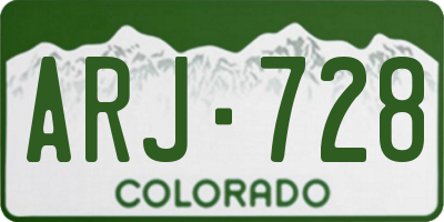CO license plate ARJ728