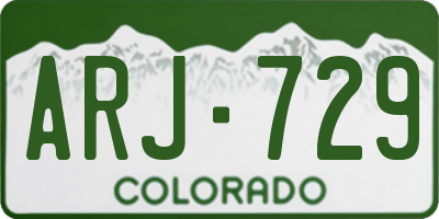 CO license plate ARJ729