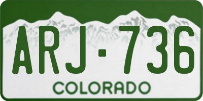 CO license plate ARJ736