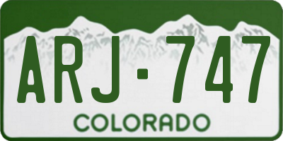 CO license plate ARJ747