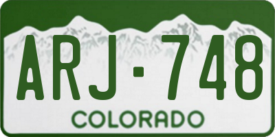 CO license plate ARJ748