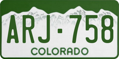 CO license plate ARJ758