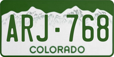 CO license plate ARJ768