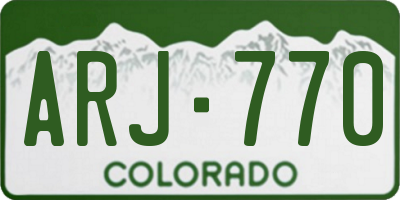 CO license plate ARJ770