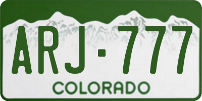 CO license plate ARJ777