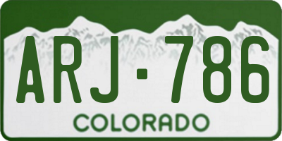 CO license plate ARJ786