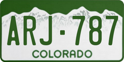 CO license plate ARJ787