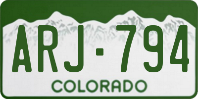 CO license plate ARJ794