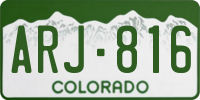 CO license plate ARJ816
