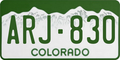 CO license plate ARJ830