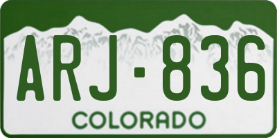 CO license plate ARJ836