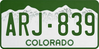 CO license plate ARJ839