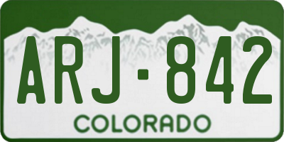 CO license plate ARJ842